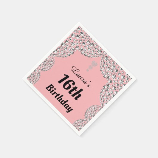 Personalisierte 16. oder altersgerechte Party-Serv Serviette (Ecke)