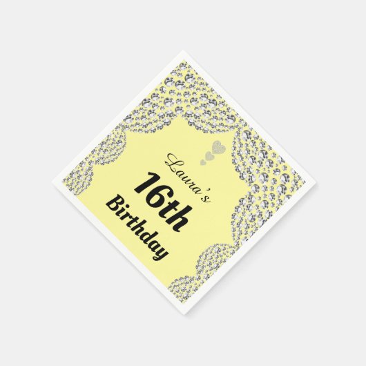 Personalisierte 16. oder altersgerechte Party-Serv Serviette (Ecke)