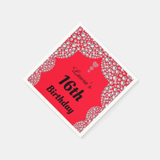Personalisierte 16. oder altersgerechte Party-Serv Serviette (Ecke)