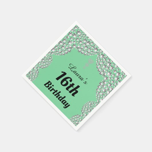 Personalisierte 16. oder altersgerechte Party-Serv Serviette (Ecke)