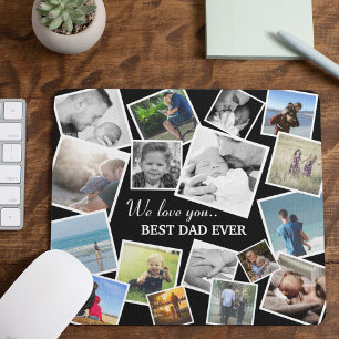 Personalisierte 17-Vater-Foto-Collage Vatertag Mousepad