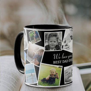 Personalisierte 17-Vater-Foto-Collage   Vatertag Zweifarbige Tasse