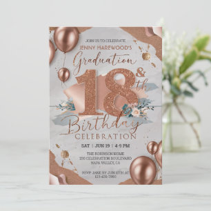 Personalisierte 18. Geburtstag Abschluss Rose Hue Einladung
