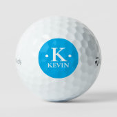 Personalisierte 1-Buchstaben-Monogramm-blau Golfball (Vorderseite)