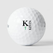 Personalisierte 1-Buchstaben-Monogramm-BLK Golfball (Vorderseite)