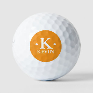 Personalisierte 1-Buchstaben-Monogramm-Orange Golfball