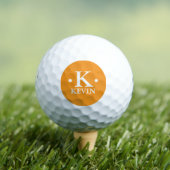 Personalisierte 1-Buchstaben-Monogramm-Orange Golfball (Insitu T-Shirt)