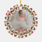 Personalisierte 1. Geburtsankündigung Keramik Ornament (Hinten)