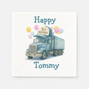 Personalisierte 1. Geburtstag-Sirtour-LKW Serviett Serviette