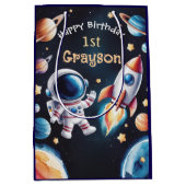 Personalisierte 1. Geburtstagsgeschenktasche Mittlere Geschenktüte (Vorderseite)