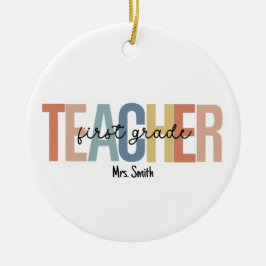 Personalisierte 1. Klasse Lehrer Weihnachten Keramik Ornament