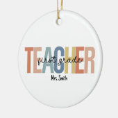 Personalisierte 1. Klasse Lehrer Weihnachten Keramik Ornament (Links)