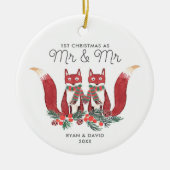 Personalisierte 1. Weihnachten als Herr Woodland F Keramik Ornament (Vorne)