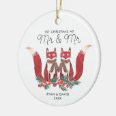 Personalisierte 1. Weihnachten als Herr Woodland F Keramik Ornament (Links)