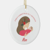 Personalisierte 1. Weihnachtsfeier als Mutter zum Keramik Ornament (Rechts)