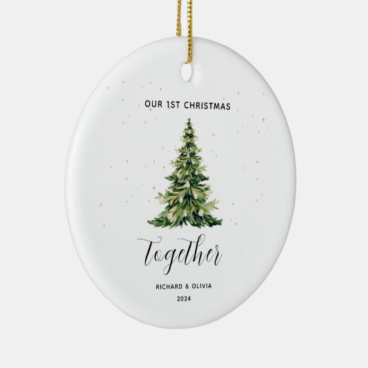 Personalisierte 1. Weihnachtsfeier Keramik Ornament (Rechts)