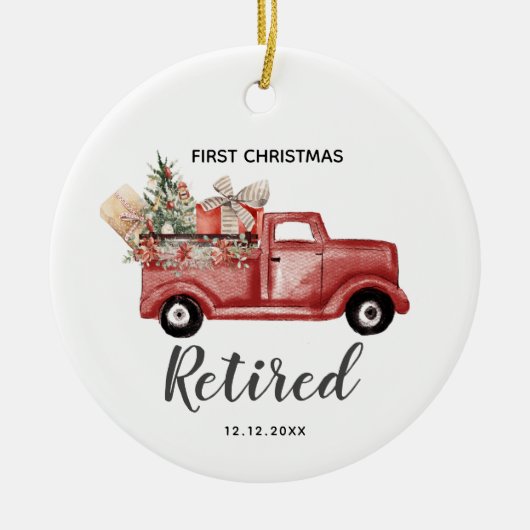 Personalisierte 1. Weihnachtsfeier Keramik Ornament (Vorne)
