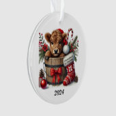 Personalisierte 1. Weihnachtskuh Akryllisch Ornament (Vorderseite)
