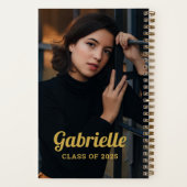 Personalisierte 2025 Gold Abschluss Foto Notizblock (Rückseite)