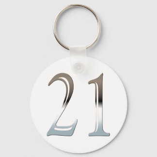 Personalisierte 21. Geburtstag Silbernummer 21 Schlüsselanhänger