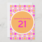 Personalisierte 21. Geburtstagseinladung Einladung (Rückseite)