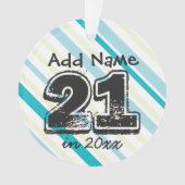 Personalisierte 21. Geburtstagsfeier Ornament (Vorderseite)
