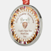 Personalisierte, 23-jährige Hochzeitsfeier Ornament Aus Metall (Links)