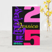 Personalisierte 25. Geburtstag POP Grußkarte Karte (Gelbe Blume)