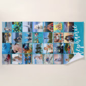 Personalisierte 28-Bild-Collage - benutzerdefinier Strandtuch (Vorderseite)