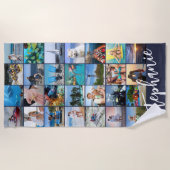 Personalisierte 28-Bild-Collage - benutzerdefinier Strandtuch (Vorderseite)