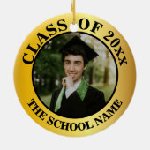 Personalisierte 2-Foto-Abschluss-Klasse 2023 Keramik Ornament (Hinten)