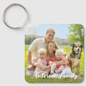 Personalisierte 2-Foto-Familienkinder Moderne Schlüsselanhänger (Vorderseite)