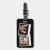 Personalisierte 2-Foto-Snapshot-Frames mit benutze Gepäckanhänger (Vorderseite vertikal)