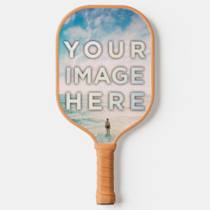 Personalisierte 2 Fotos Cool Einfach Pickleball Schläger
