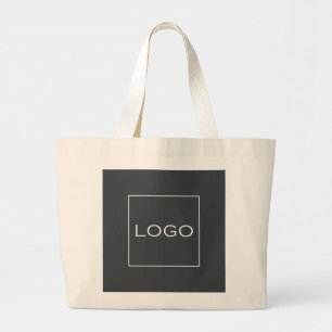 Personalisierte 2 Fotos, Logo Neutral Anthrazitgra Jumbo Stoffbeutel