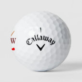 Personalisierte 2-Initialen Rote Golfschläger Golf Golfball (Logo)