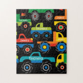 Personalisierte 2-Names Monster Trucks Geschenke f Puzzle (Vertikal)