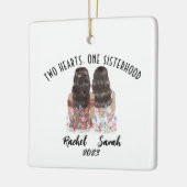 Personalisierte 2 Schwestern Keramikornament (Links)