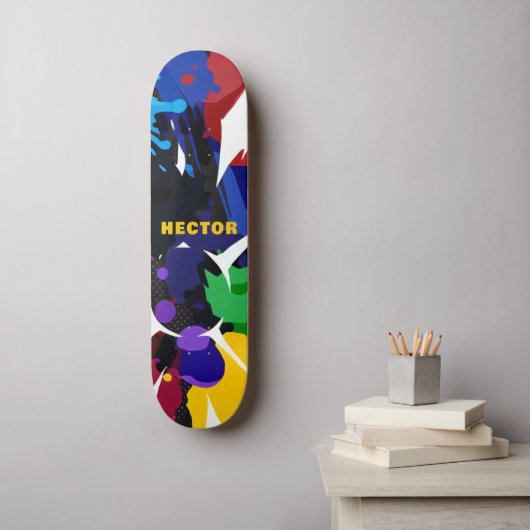 Personalisierte 2D-Animation Skateboard (Wandkunst)