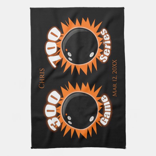 Personalisierte 300-Spiel- und 700er-Bowling Geschirrtuch (Vertikal)