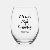 Personalisierte 30. 40. 50. 60. 70. Geburtstagspar Weinglas Ohne Stiel (Vorderseite)