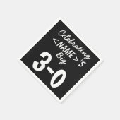 Personalisierte 30. Geburtstag Schwarzes Papier Na Serviette (Ecke)