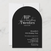 Personalisierte 30. Geburtstags-RIP-20er-Party