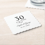 Personalisierte 30. Hochzeitstag-Party Untersetzer (angewinkelt)