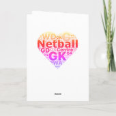 Personalisierte 30. Netball Player Geburtstagkarte Karte (Rückseite)