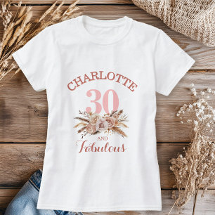 Personalisierte, 30 und fabelhafte Blume T-Shirt