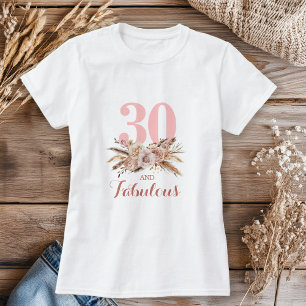 Personalisierte, 30 und fabelhafte Blume T-Shirt
