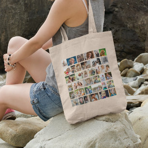 Personalisierte 36-Foto-Collage nach Maß Tragetasche