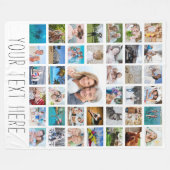 Personalisierte 39-Bild-Collage - benutzerdefinier Fleecedecke (Vorderseite (Horizontal))
