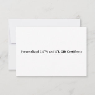 Personalisierte 3,5″W und 5″L Geschenkkarte Karte